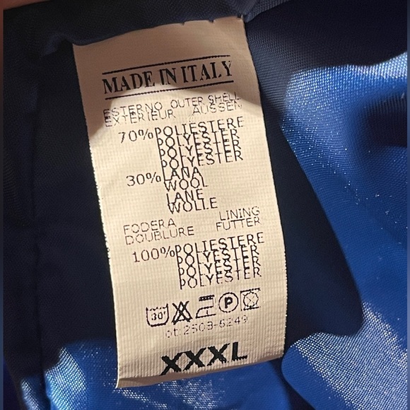 "Made In Italy" Lightweight Bright Royal Blue Wool Blend Coat L/XL - Picture 12 of 12